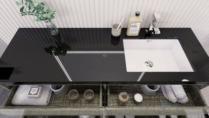 Stanley 60" Freestanding Bathroom Vanity with Reinforced Acrylic Integrated Sink Top