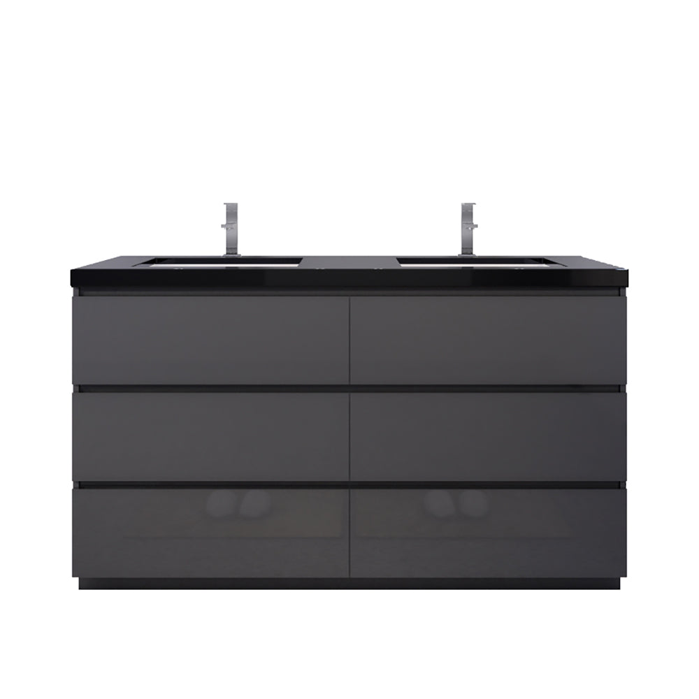 Stanley 60" Freestanding Bathroom Vanity with Reinforced Acrylic Integrated Sink Top