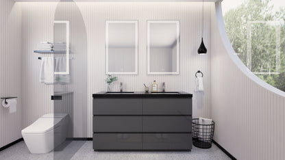 Stanley 60" Freestanding Bathroom Vanity with Reinforced Acrylic Integrated Sink Top
