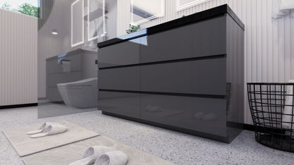 Stanley 60" Freestanding Bathroom Vanity with Reinforced Acrylic Integrated Sink Top