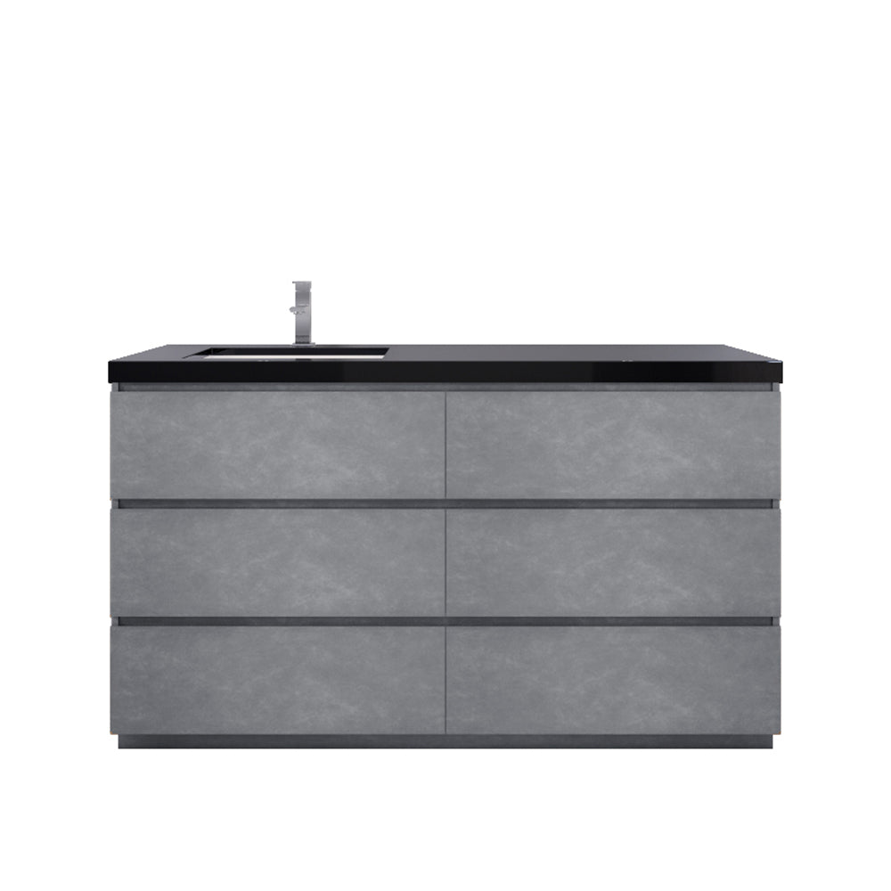 Stanley 60" Freestanding Bathroom Vanity with Reinforced Acrylic Integrated Sink Top