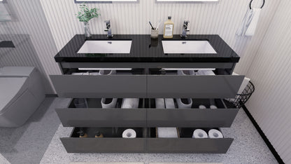 Stanley 60" Freestanding Bathroom Vanity with Reinforced Acrylic Integrated Sink Top