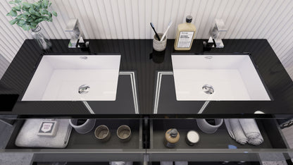 Stanley 60" Freestanding Bathroom Vanity with Reinforced Acrylic Integrated Sink Top