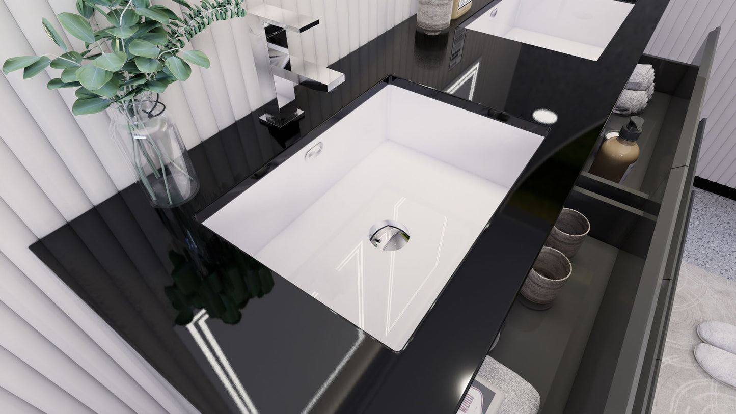 Stanley 60" Freestanding Bathroom Vanity with Reinforced Acrylic Integrated Sink Top