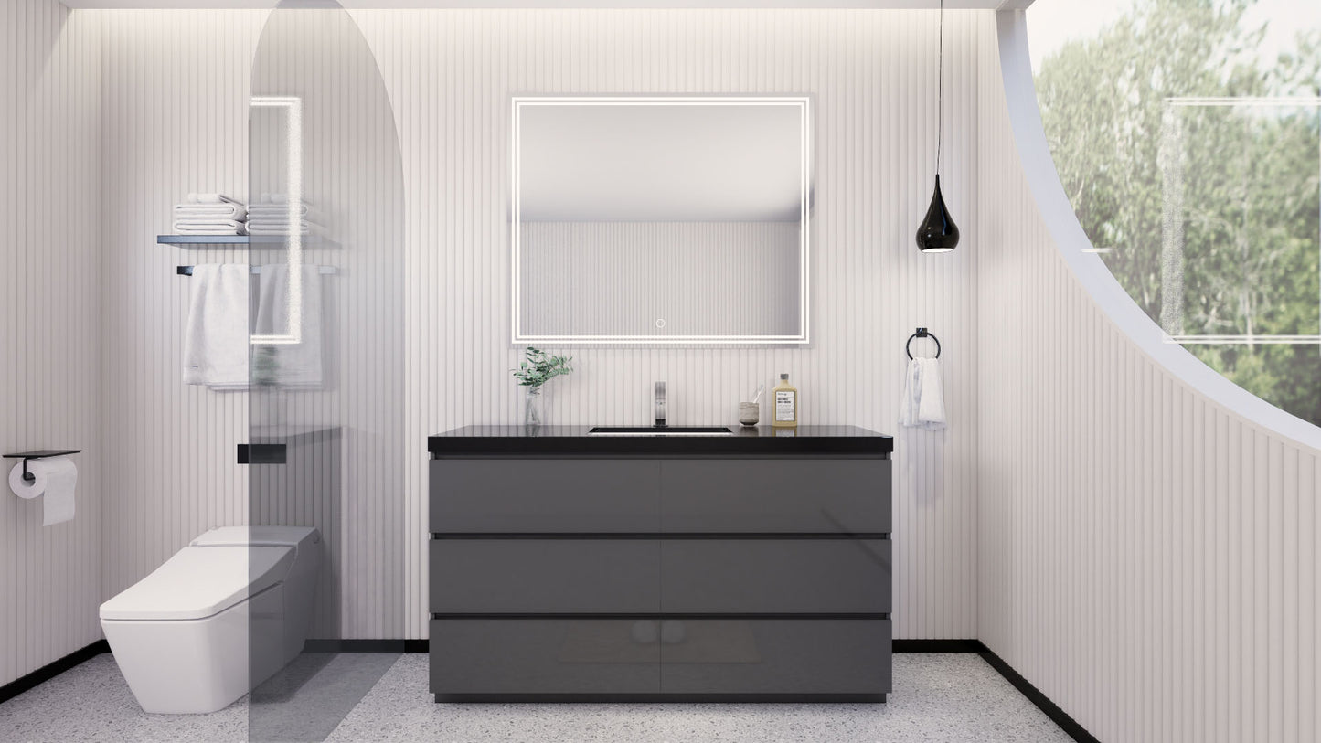 Stanley 60" Freestanding Bathroom Vanity with Reinforced Acrylic Integrated Sink Top