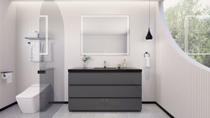 Stanley 60" Freestanding Bathroom Vanity with Reinforced Acrylic Integrated Sink Top