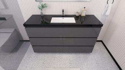 Stanley 60" Freestanding Bathroom Vanity with Reinforced Acrylic Integrated Sink Top