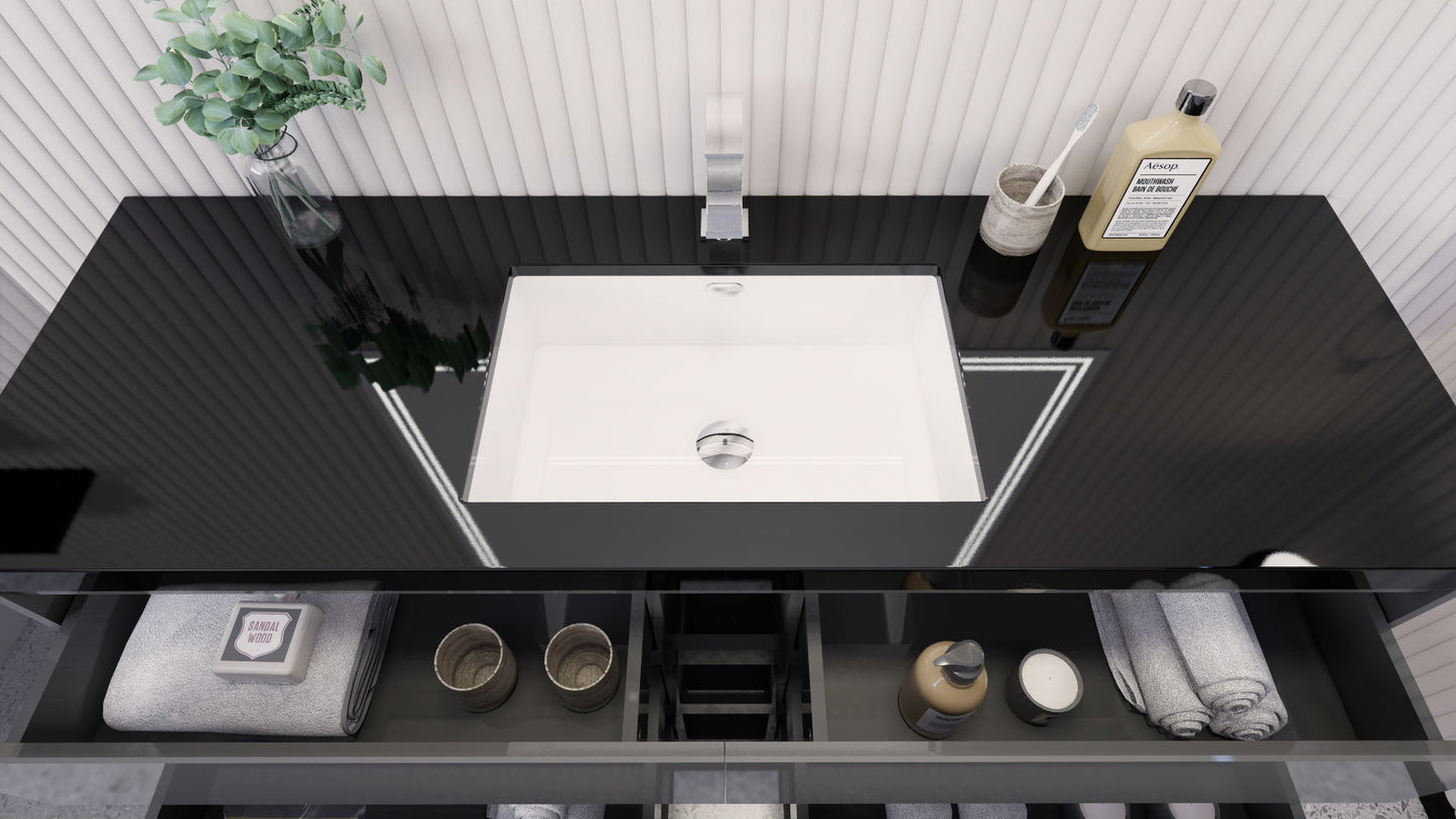 Stanley 60" Freestanding Bathroom Vanity with Reinforced Acrylic Integrated Sink Top