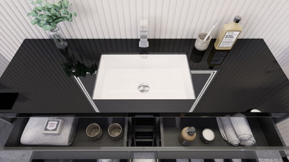 Stanley 60" Freestanding Bathroom Vanity with Reinforced Acrylic Integrated Sink Top