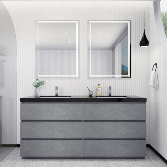Stanley 72" Freestanding Bathroom Vanity with Reinforced Acrylic Integrated Sink Top