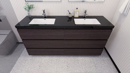 Stanley 72" Freestanding Bathroom Vanity with Reinforced Acrylic Integrated Sink Top