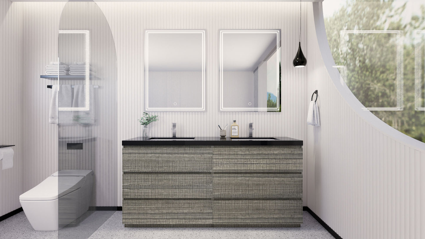 Stanley 72" Freestanding Bathroom Vanity with Reinforced Acrylic Integrated Sink Top