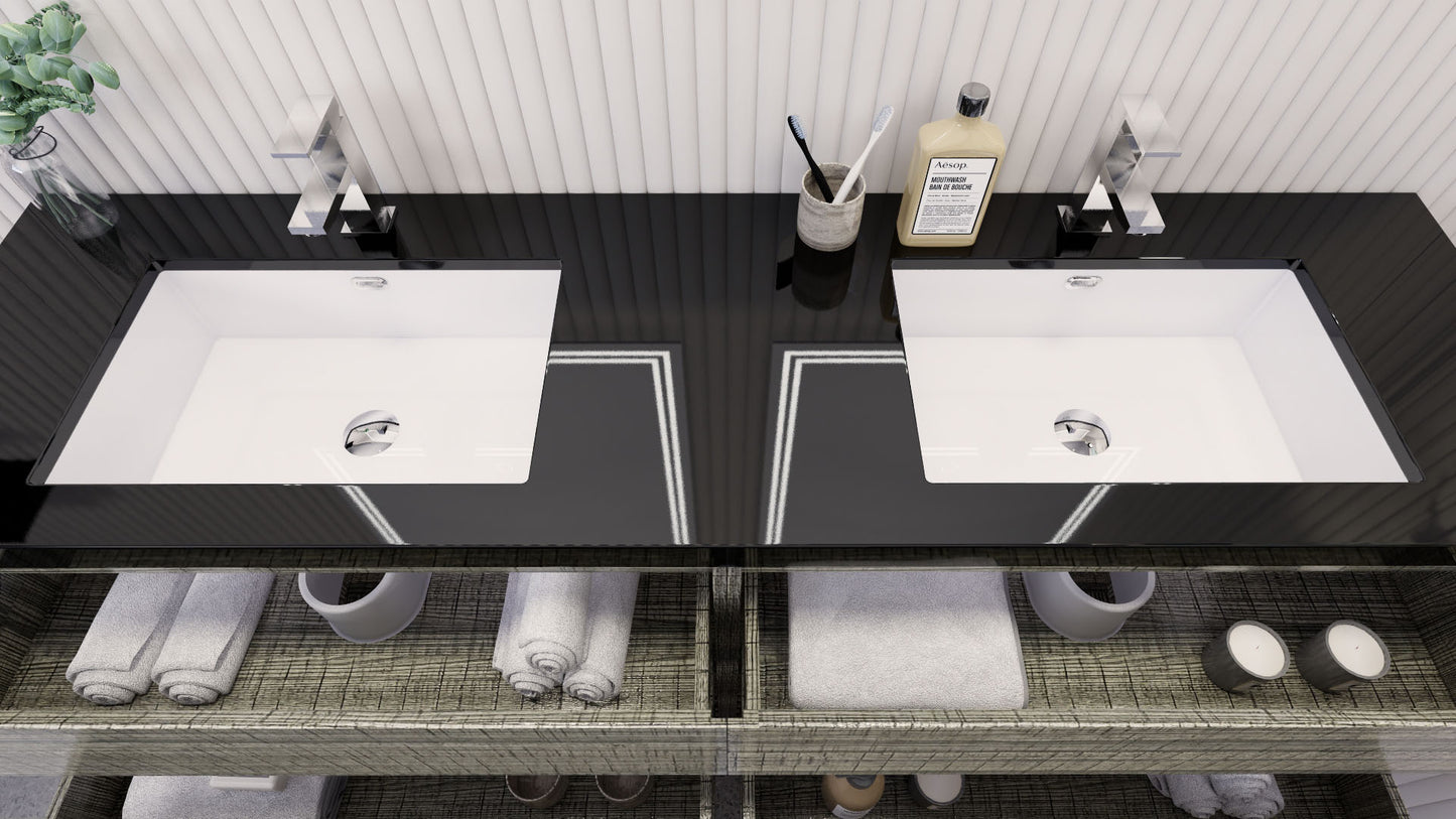 Stanley 72" Freestanding Bathroom Vanity with Reinforced Acrylic Integrated Sink Top