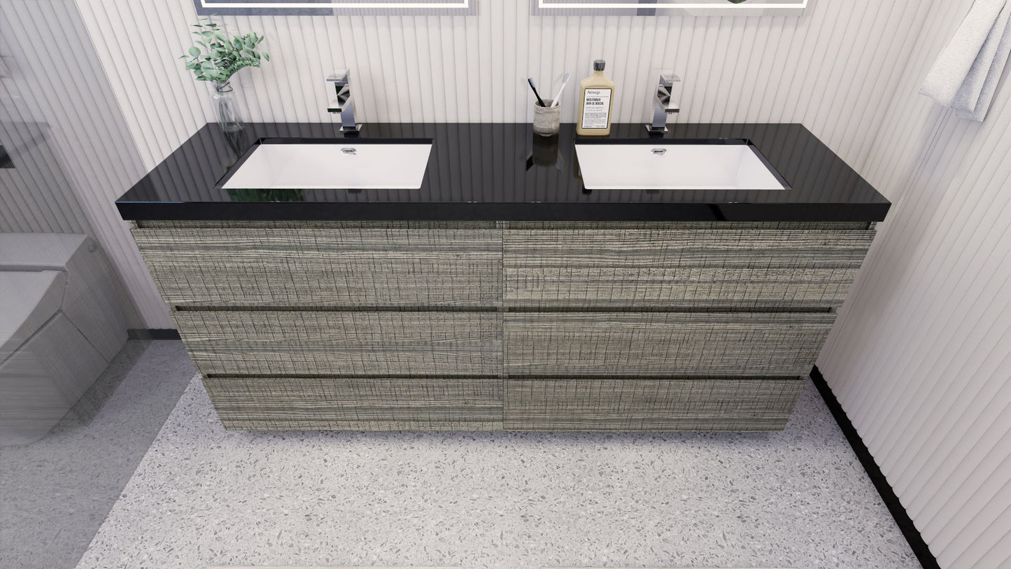 Stanley 72" Freestanding Bathroom Vanity with Reinforced Acrylic Integrated Sink Top