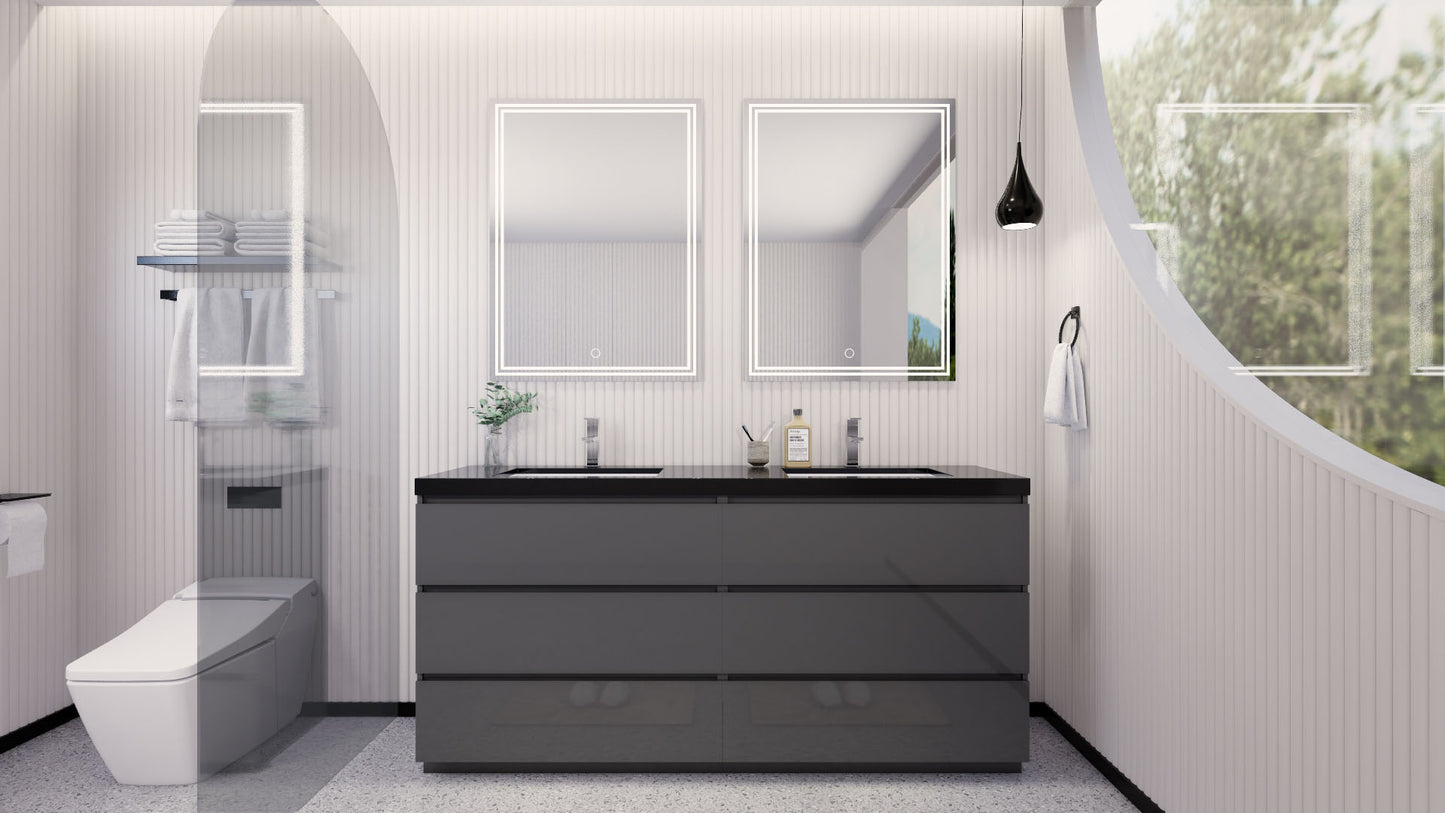 Stanley 72" Freestanding Bathroom Vanity with Reinforced Acrylic Integrated Sink Top