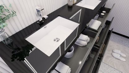 Stanley 72" Freestanding Bathroom Vanity with Reinforced Acrylic Integrated Sink Top