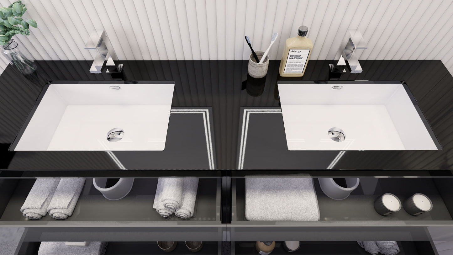 Stanley 72" Freestanding Bathroom Vanity with Reinforced Acrylic Integrated Sink Top