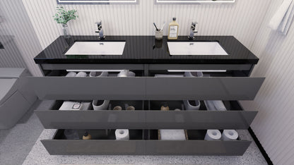 Stanley 72" Freestanding Bathroom Vanity with Reinforced Acrylic Integrated Sink Top