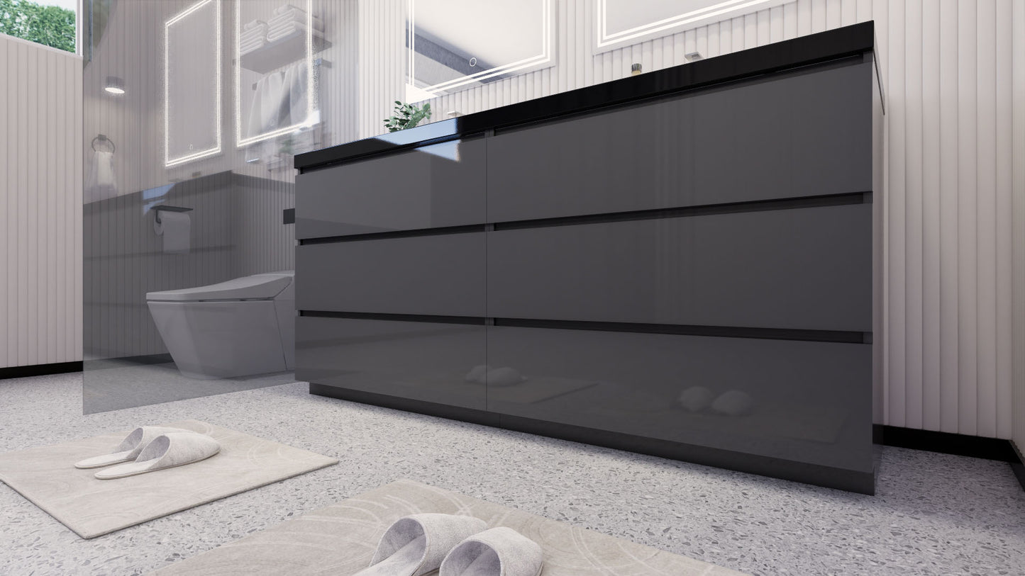 Stanley 72" Freestanding Bathroom Vanity with Reinforced Acrylic Integrated Sink Top