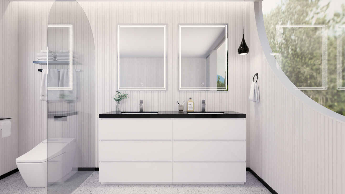 Stanley 72" Freestanding Bathroom Vanity with Reinforced Acrylic Integrated Sink Top
