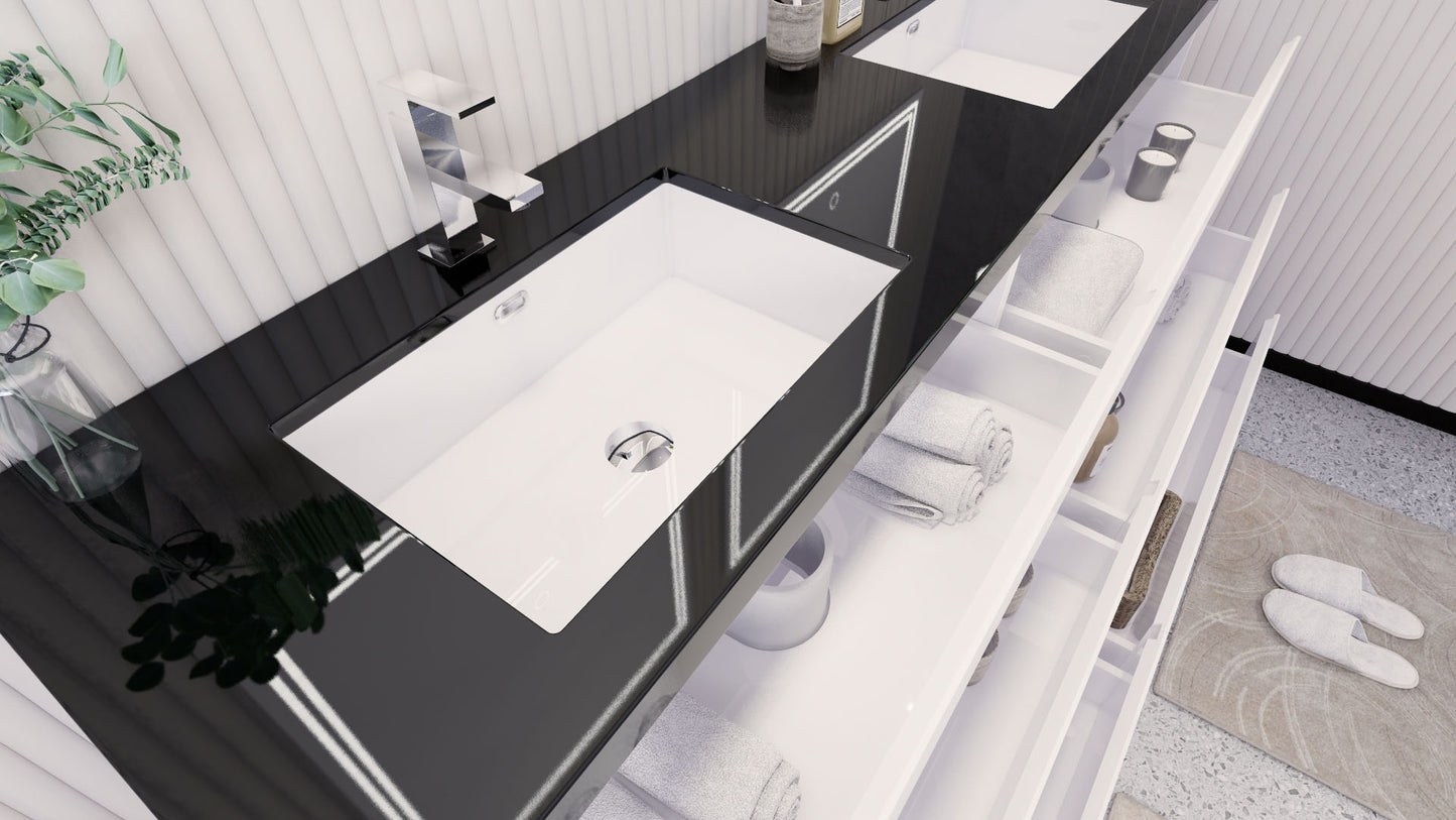 Stanley 72" Freestanding Bathroom Vanity with Reinforced Acrylic Integrated Sink Top