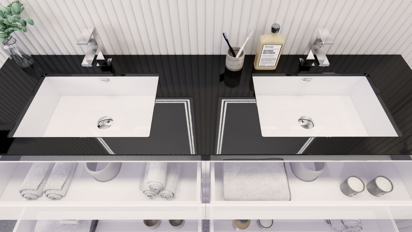 Stanley 72" Freestanding Bathroom Vanity with Reinforced Acrylic Integrated Sink Top