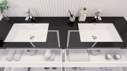 Stanley 72" Freestanding Bathroom Vanity with Reinforced Acrylic Integrated Sink Top