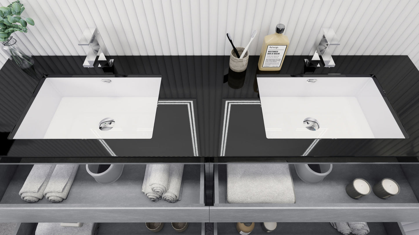 Stanley 72" Freestanding Bathroom Vanity with Reinforced Acrylic Integrated Sink Top