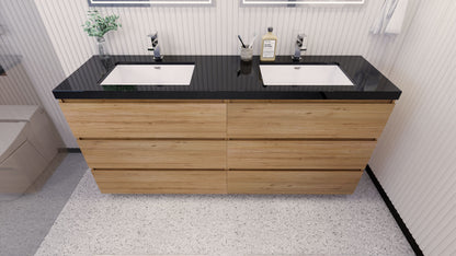Stanley 72" Freestanding Bathroom Vanity with Reinforced Acrylic Integrated Sink Top