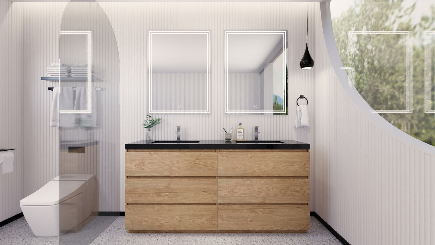 Stanley 72" Freestanding Bathroom Vanity with Reinforced Acrylic Integrated Sink Top
