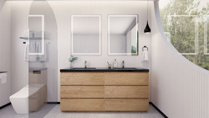 Stanley 72" Freestanding Bathroom Vanity with Reinforced Acrylic Integrated Sink Top