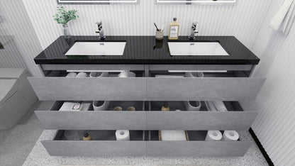 Stanley 72" Freestanding Bathroom Vanity with Reinforced Acrylic Integrated Sink Top
