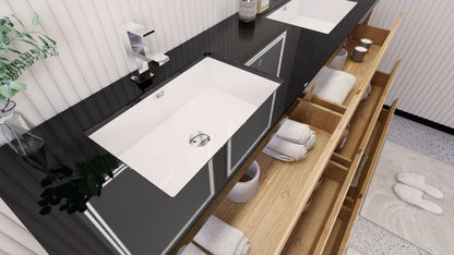 Stanley 72" Freestanding Bathroom Vanity with Reinforced Acrylic Integrated Sink Top