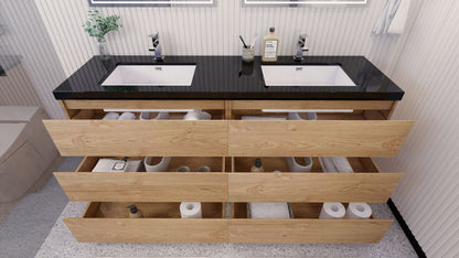 Stanley 72" Freestanding Bathroom Vanity with Reinforced Acrylic Integrated Sink Top