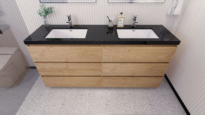 Stanley 72" Freestanding Bathroom Vanity with Reinforced Acrylic Integrated Sink Top