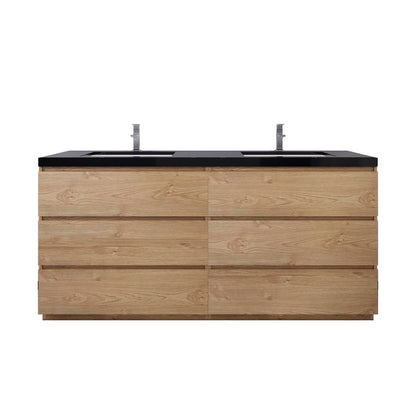Stanley 72" Freestanding Bathroom Vanity with Reinforced Acrylic Integrated Sink Top