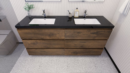 Stanley 72" Freestanding Bathroom Vanity with Reinforced Acrylic Integrated Sink Top