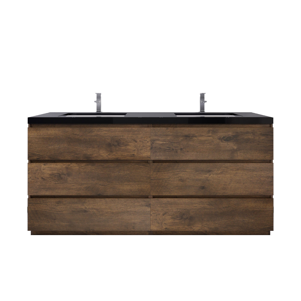 Stanley 72" Freestanding Bathroom Vanity with Reinforced Acrylic Integrated Sink Top