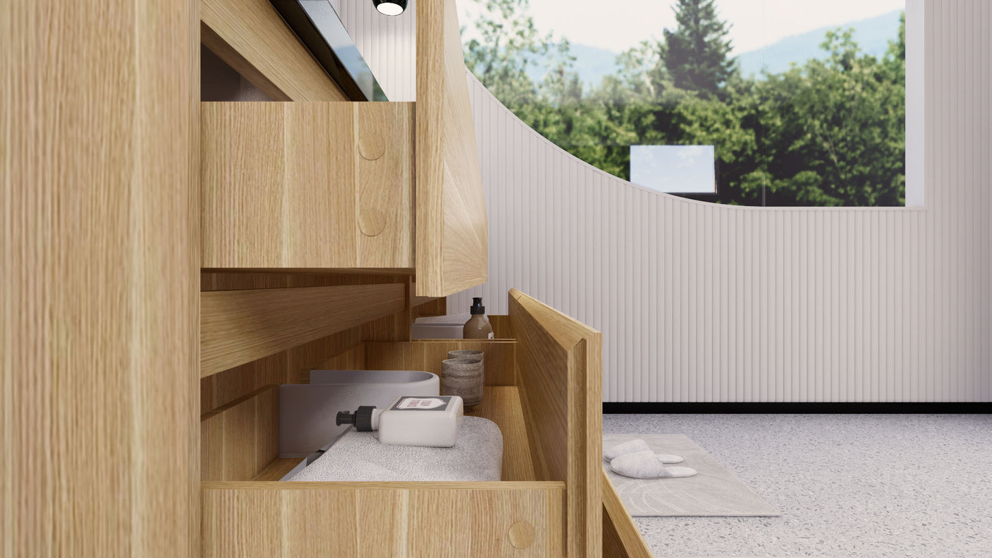 Stanley 72" Freestanding Bathroom Vanity with Reinforced Acrylic Integrated Sink Top