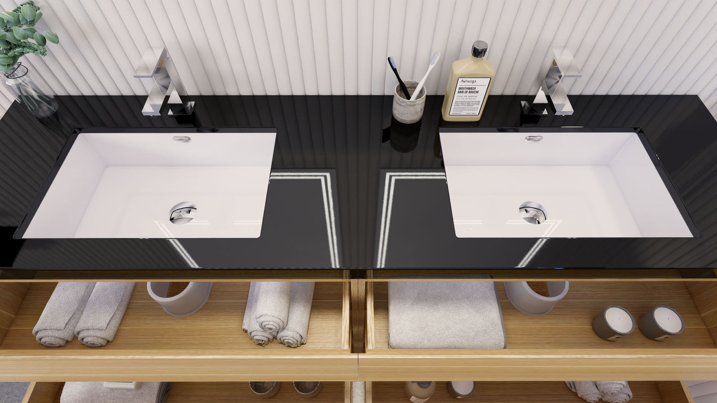 Stanley 72" Freestanding Bathroom Vanity with Reinforced Acrylic Integrated Sink Top