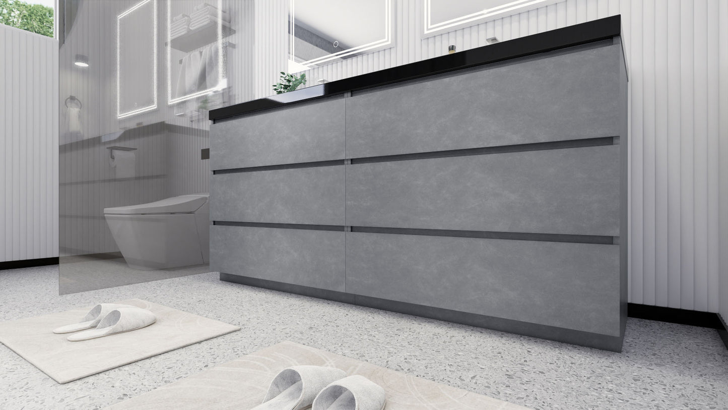 Stanley 72" Freestanding Bathroom Vanity with Reinforced Acrylic Integrated Sink Top