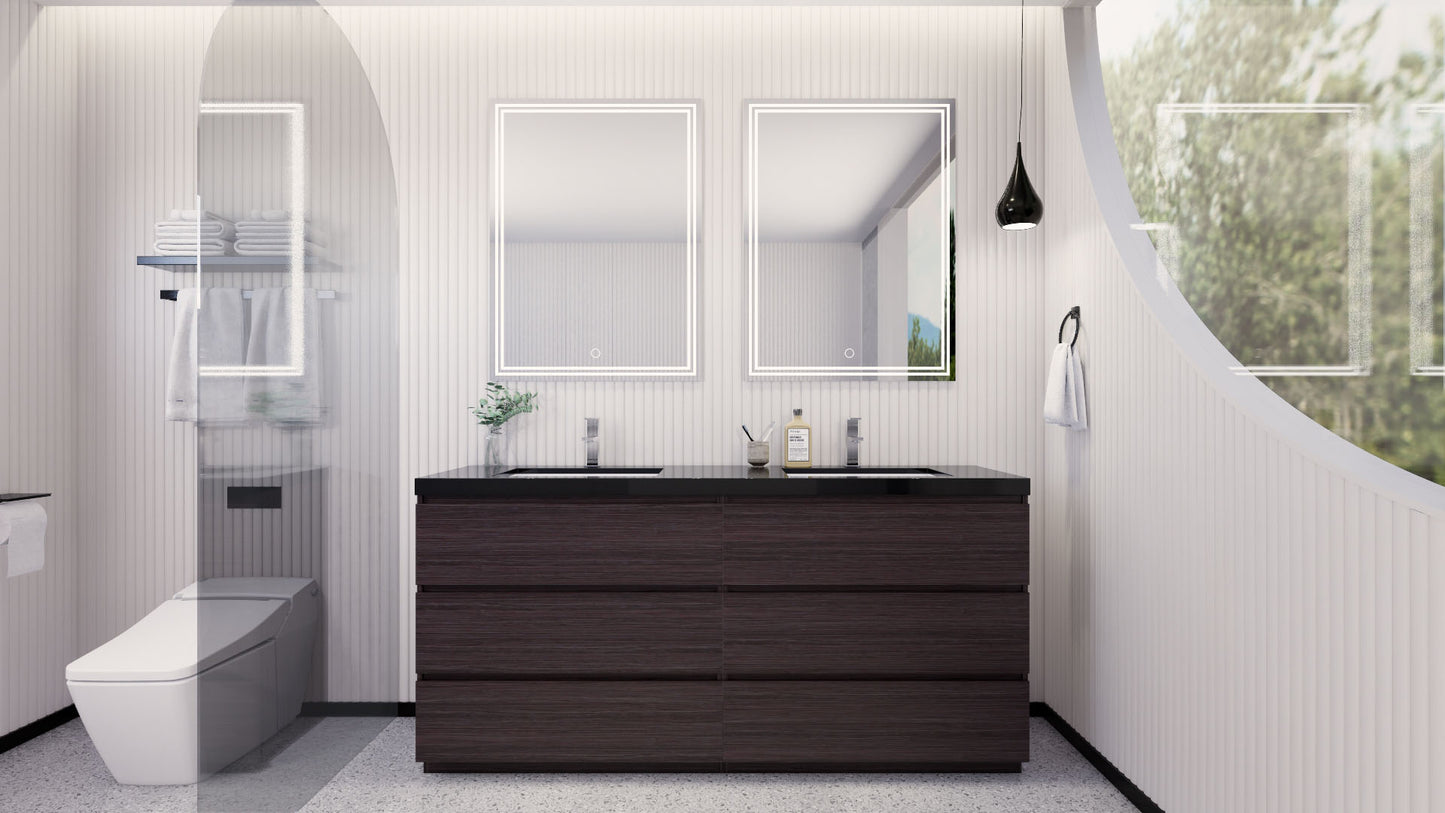 Stanley 72" Freestanding Bathroom Vanity with Reinforced Acrylic Integrated Sink Top