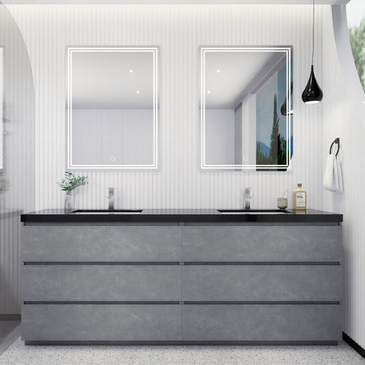 Stanley 84" Freestanding Bathroom Vanity with Reinforced Acrylic Integrated Sink Top