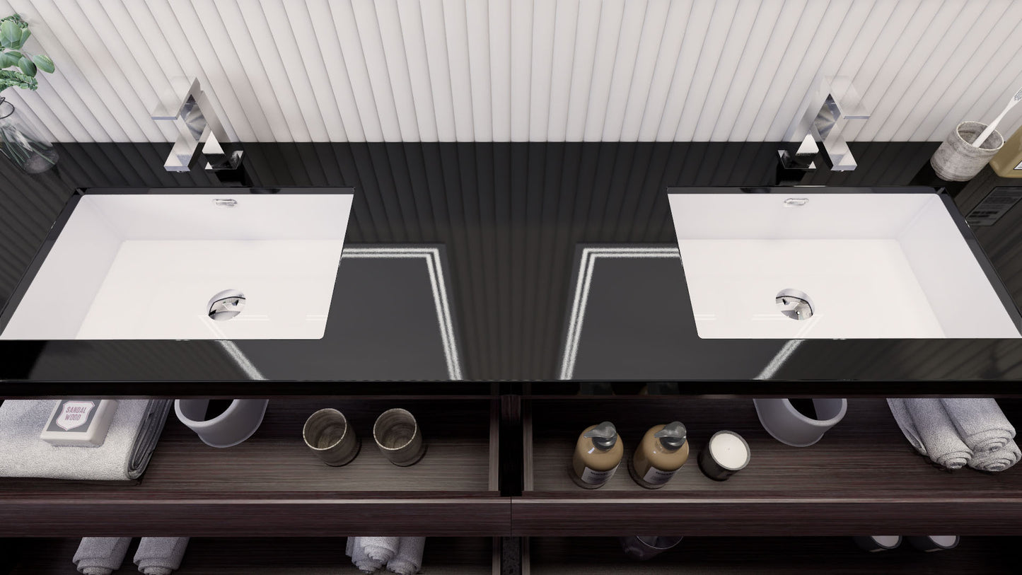 Stanley 84" Freestanding Bathroom Vanity with Reinforced Acrylic Integrated Sink Top
