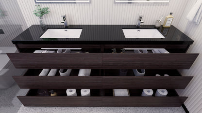 Stanley 84" Freestanding Bathroom Vanity with Reinforced Acrylic Integrated Sink Top