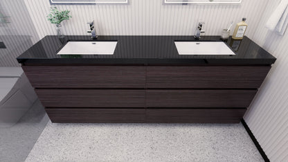 Stanley 84" Freestanding Bathroom Vanity with Reinforced Acrylic Integrated Sink Top