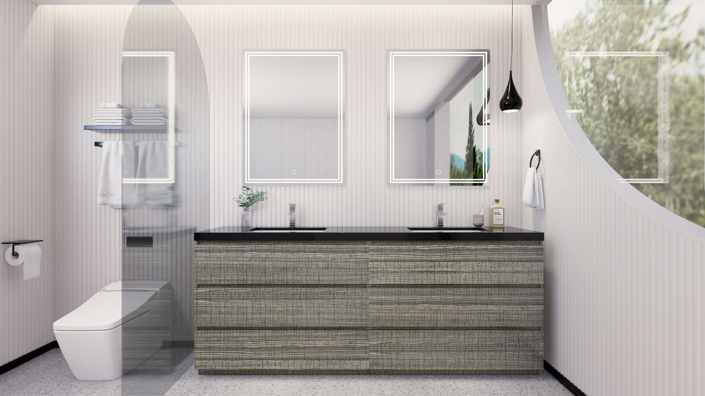 Stanley 84" Freestanding Bathroom Vanity with Reinforced Acrylic Integrated Sink Top