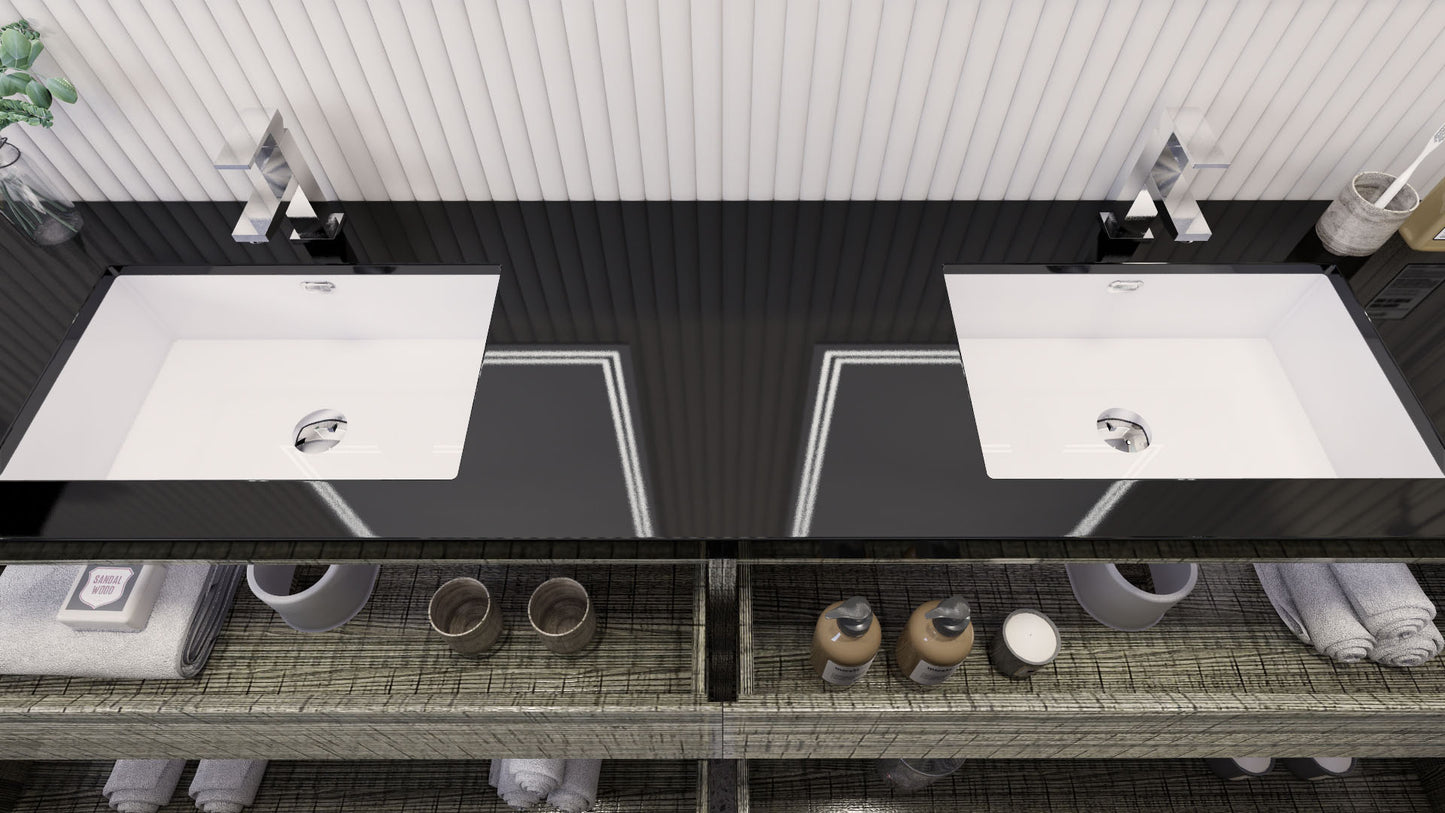 Stanley 84" Freestanding Bathroom Vanity with Reinforced Acrylic Integrated Sink Top
