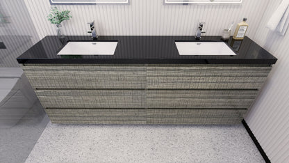 Stanley 84" Freestanding Bathroom Vanity with Reinforced Acrylic Integrated Sink Top