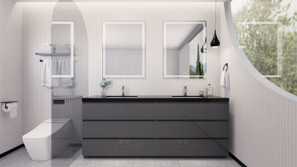 Stanley 84" Freestanding Bathroom Vanity with Reinforced Acrylic Integrated Sink Top